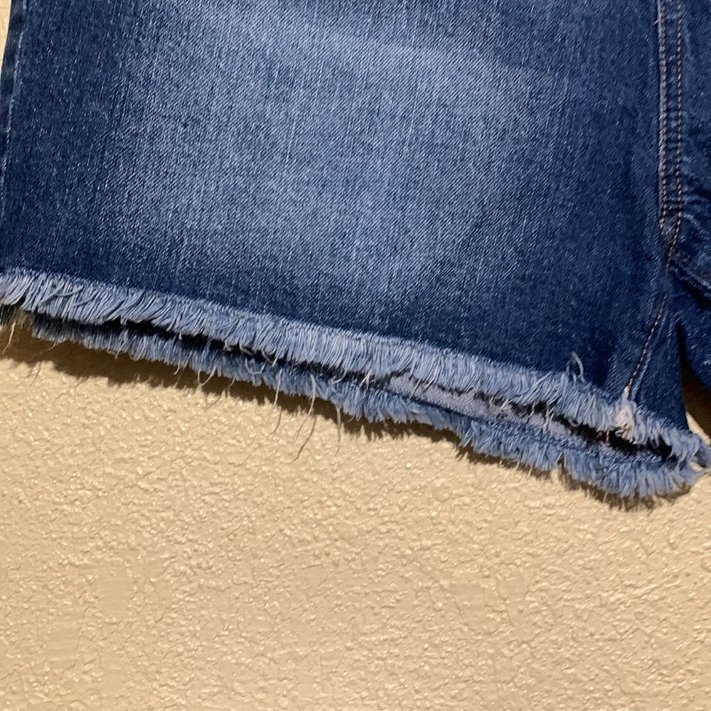 LOFT Jeans Shorts 8 Blue 5-Pocket Fringe Cotton Elastane - Picture 6 of 16